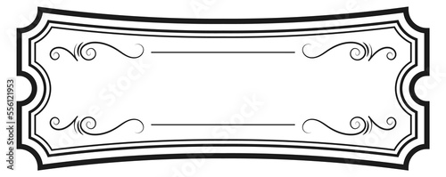 Ornate label with vintage caligraphic decoration. Blank template