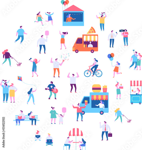 Bild auf Leinwand Summer food festival flat illustration