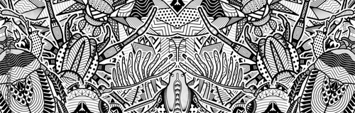 Abstract hand drawn Insect vintage sketch background.