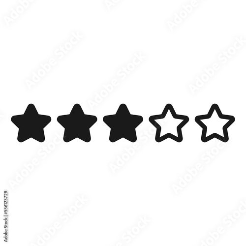 Five stars line sign, icon. Review rank 5-star for business, symbol vector illustration.