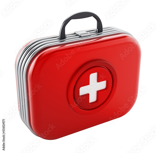 First aid kit isolated on white background on transparent background.