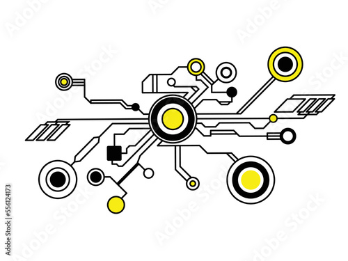 Abstract background. Electro scheme on a white background. Vector illustration