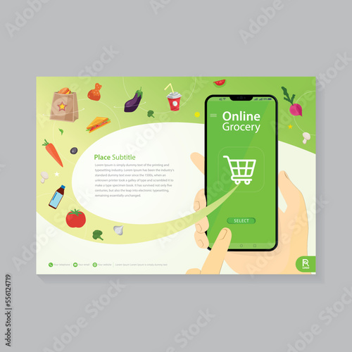 Online poster, flyer, pamphlet,  brochure, cover design layout, vector template