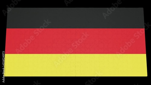 Six different clips to collect puzzle pieces in which the flag of Germany appears Isolated by Alpha channel (transparent background) to enhance any animation movie or Cinematic clips or film project