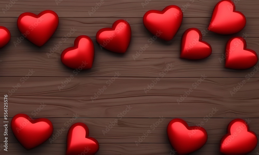 Valentines background with red heart. Happy Valentins day Banner.