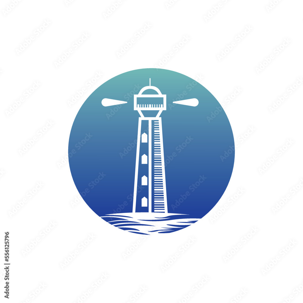Lighthouse icon logo and vector illustration beacon tower design Lighthouse icon logo and vector illustration beacon tower design