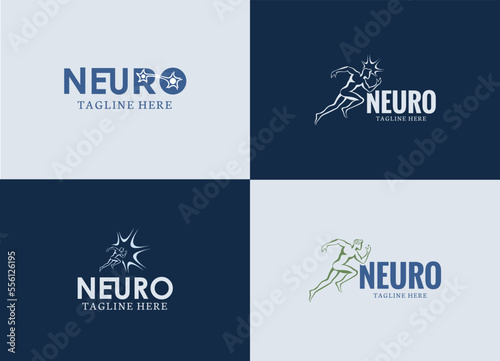 neuro logotype collection. logo vector illustration, Simple neuro logo, and Neuron Logo Design with EPS and AI.