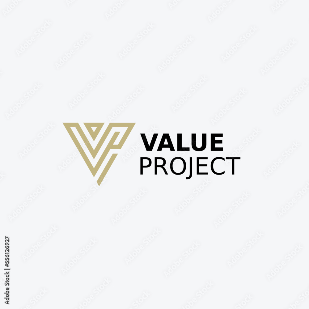 Obraz premium Letter VP PV Simple Monogram Logo