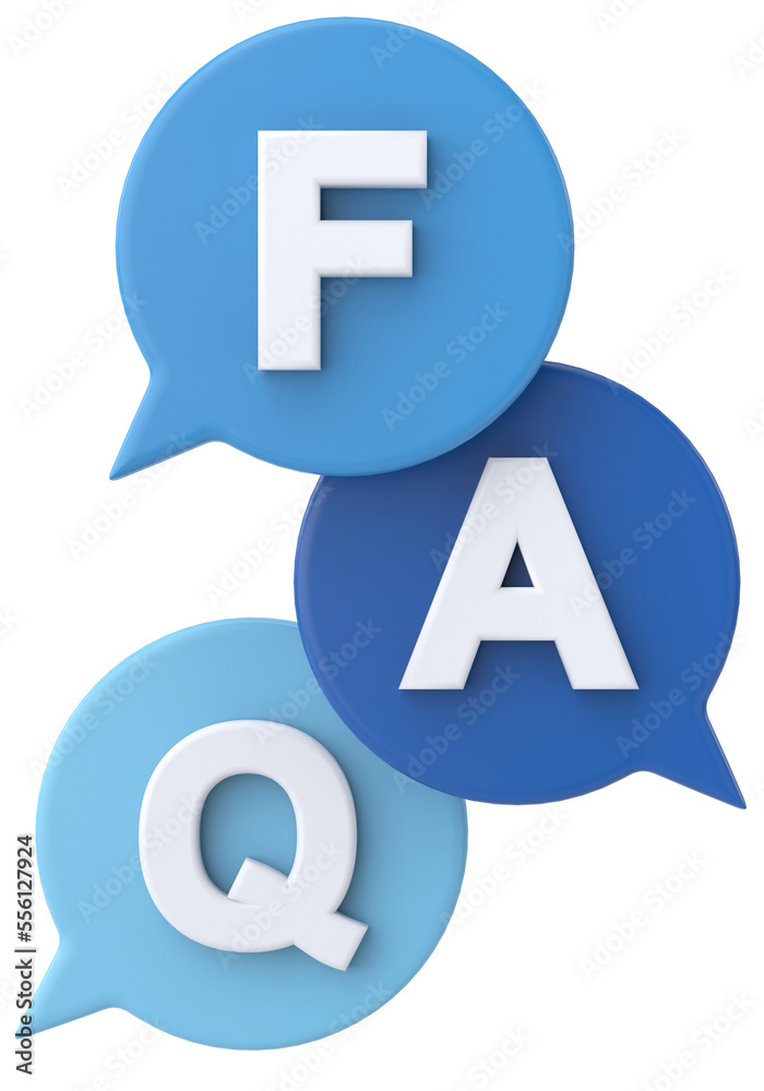 FAQ. Frequently Asked Questions. 3D illustration. FAQ. Frequently Asked Questions. 3D illustration.