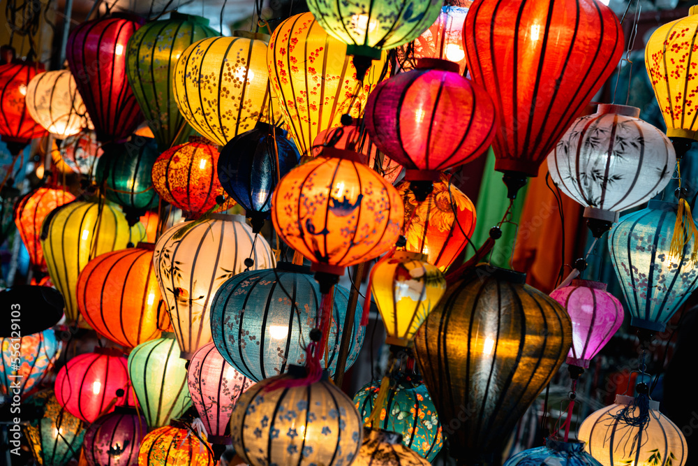Coorful Illuminated Silk Lanterns, Hoi An, Vietnam