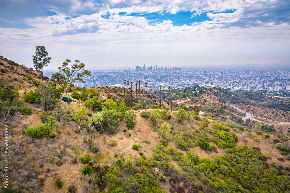 view on Los angeles from the top of the mountain 
