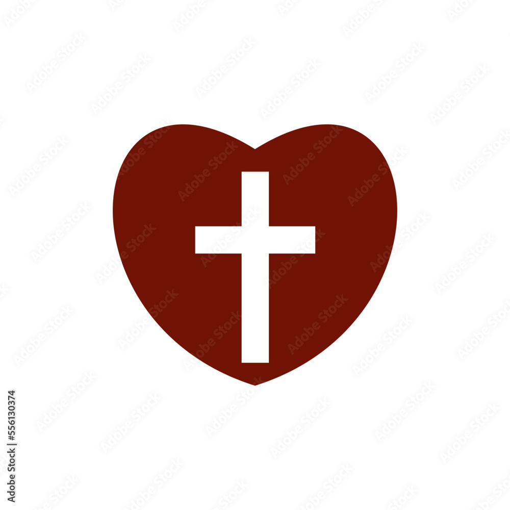 Christian cross icon vector logo design template Christian cross icon vector logo design template