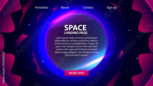 space landing page background with planets