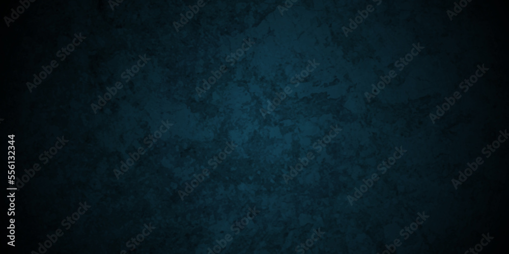 Dark black and blue stone concrete grunge wall texture and backdrop background anthracite panorama. Panorama dark black or blue slate background or texture.	