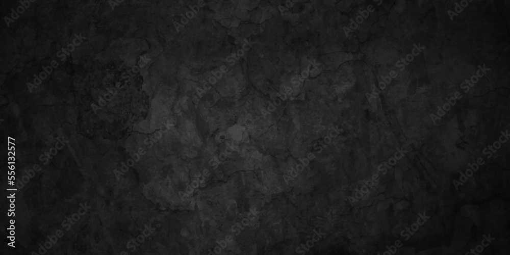 Dark black and white stone concrete grunge wall texture and backdrop background anthracite panorama. Panorama dark black or black slate background or texture.