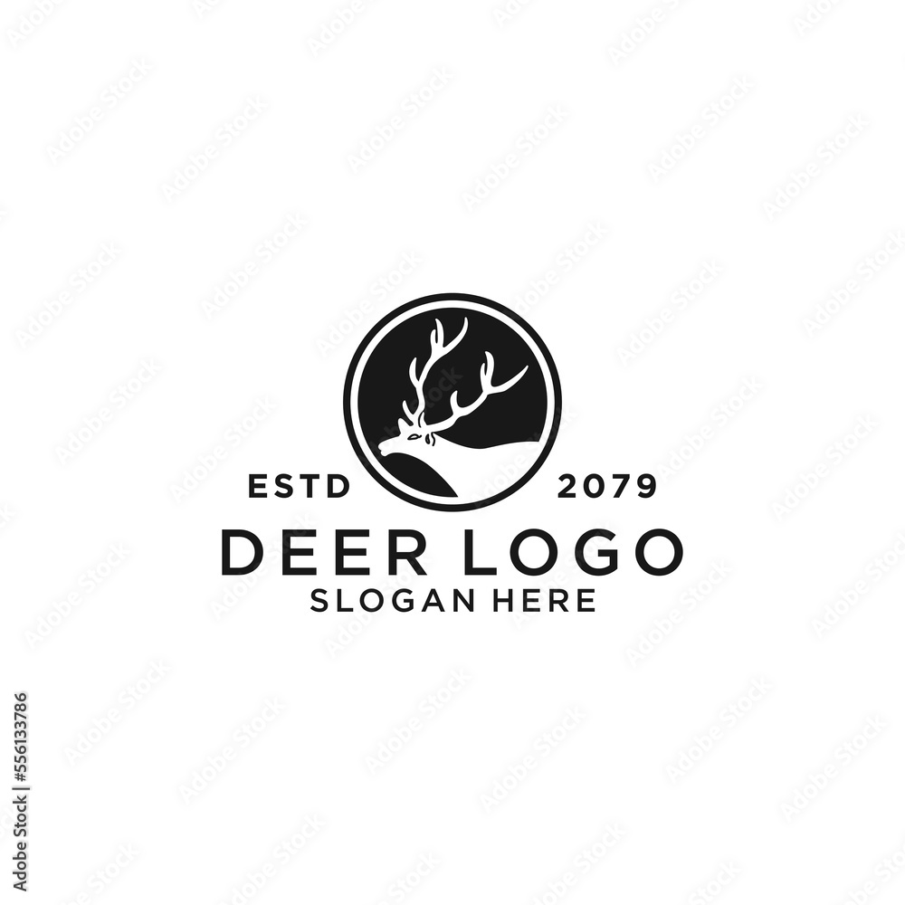 Deer logo icon design template flat vector