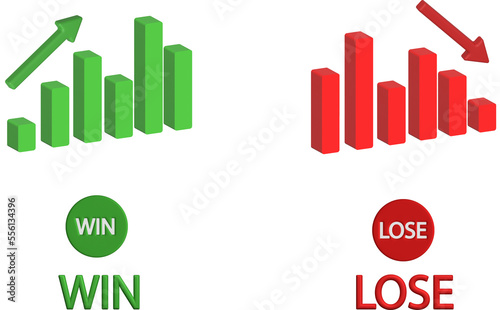 illustration of the win and lose button the design of the glossy icon 