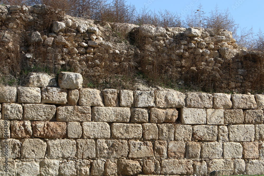 Wall of an ancient fortress in northern Israel. Wall of an ancient fortress in northern Israel.
