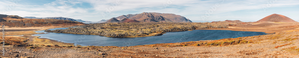 Panorama of Selvallavatn lake in Iceland landscape Panorama of Selvallavatn lake in Iceland landscape