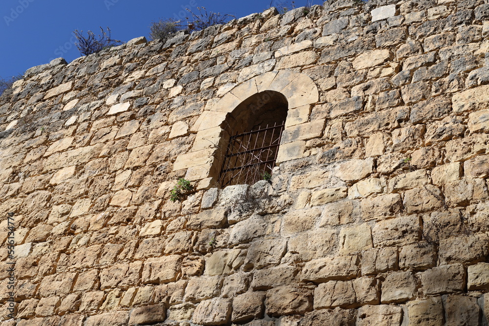 Wall of an ancient fortress in northern Israel.