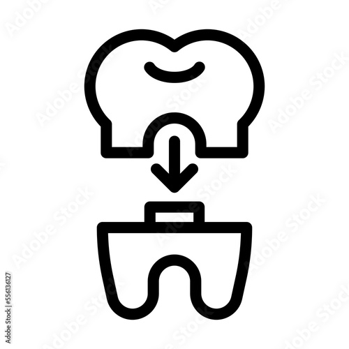 dental crown line icon illustration vector graphic
