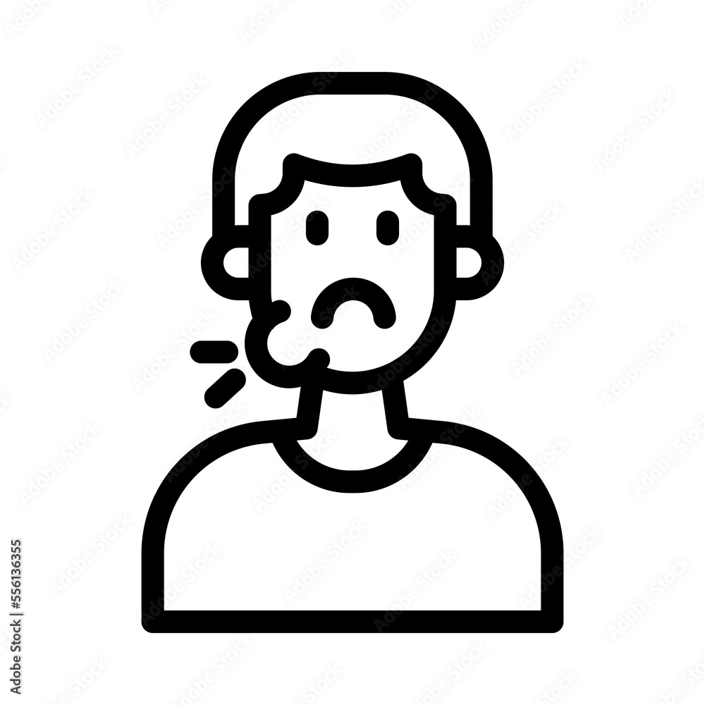 toothache line icon illustration vector graphic
