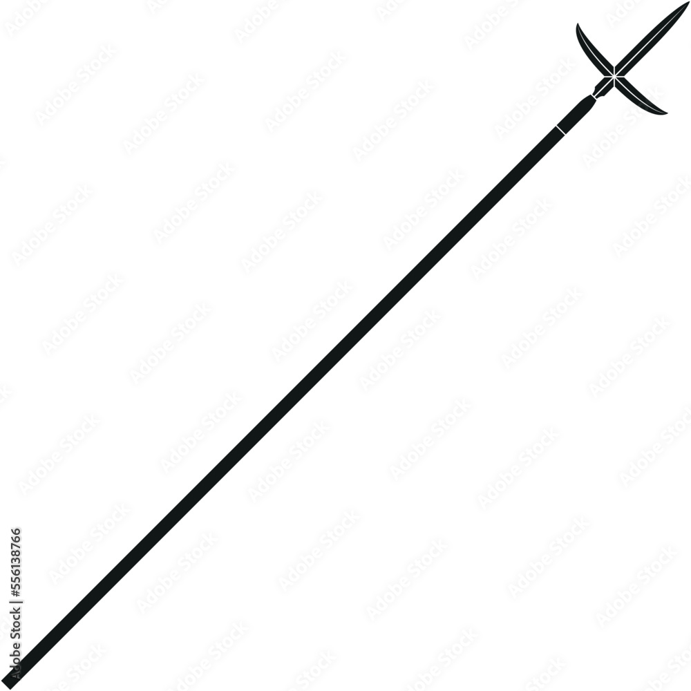 Single black jumonji yari flat vector illustration Single black jumonji yari flat vector illustration