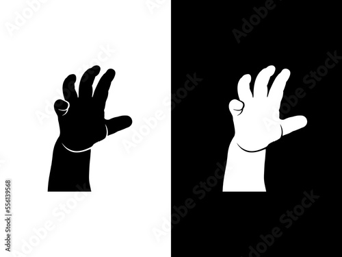 Art illustration design concpet icon black white logo isolated symbol of hand gesture claw
