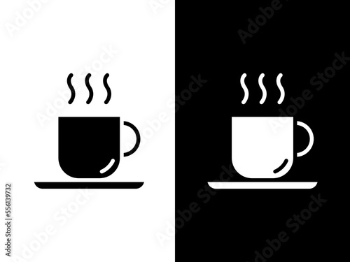 Canvastavla Art illustration design concpet icon black white logo isolated symbol of coffee