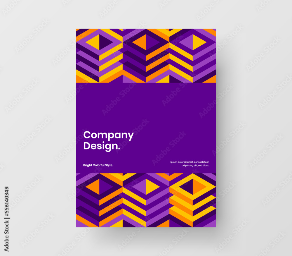 Modern mosaic tiles corporate brochure illustration. Fresh banner A4 design vector concept.