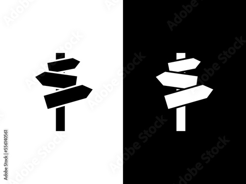 Art illustration design concpet icon black white logo isolated symbol of way street wood