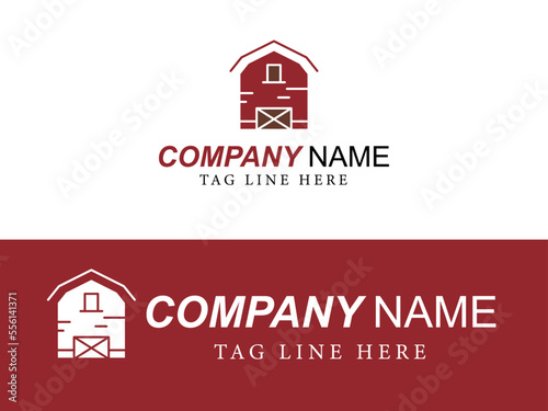 Art illustration icon design concept flat logo symbol emblem isolated vector of farm house