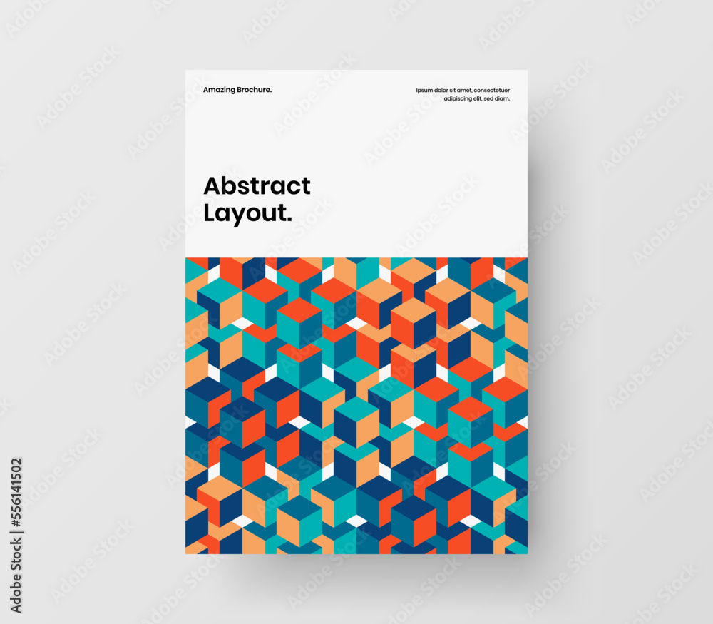 Unique cover vector design illustration. Trendy mosaic tiles company brochure template. Unique cover vector design illustration. Trendy mosaic tiles company brochure template.
