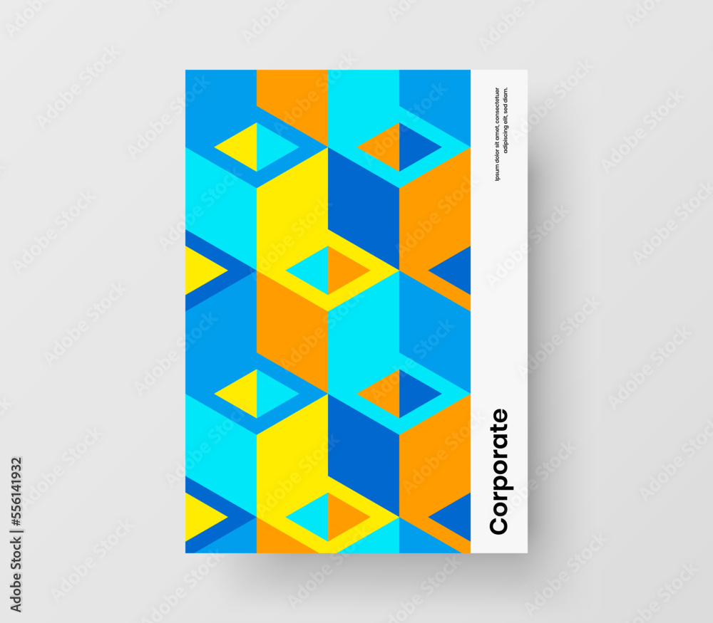 Premium mosaic shapes banner concept. Fresh corporate cover A4 design vector illustration.