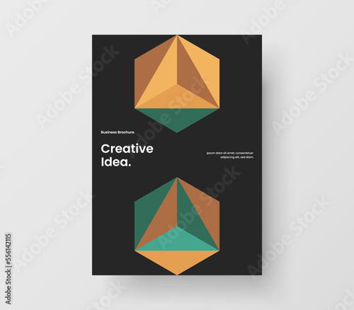 Modern geometric pattern corporate brochure concept. Trendy front page vector design template.