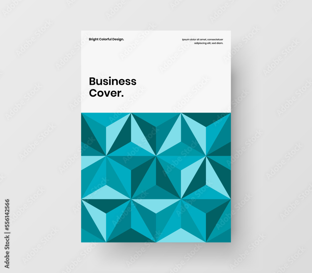 Modern geometric shapes placard layout. Original company cover A4 vector design concept.