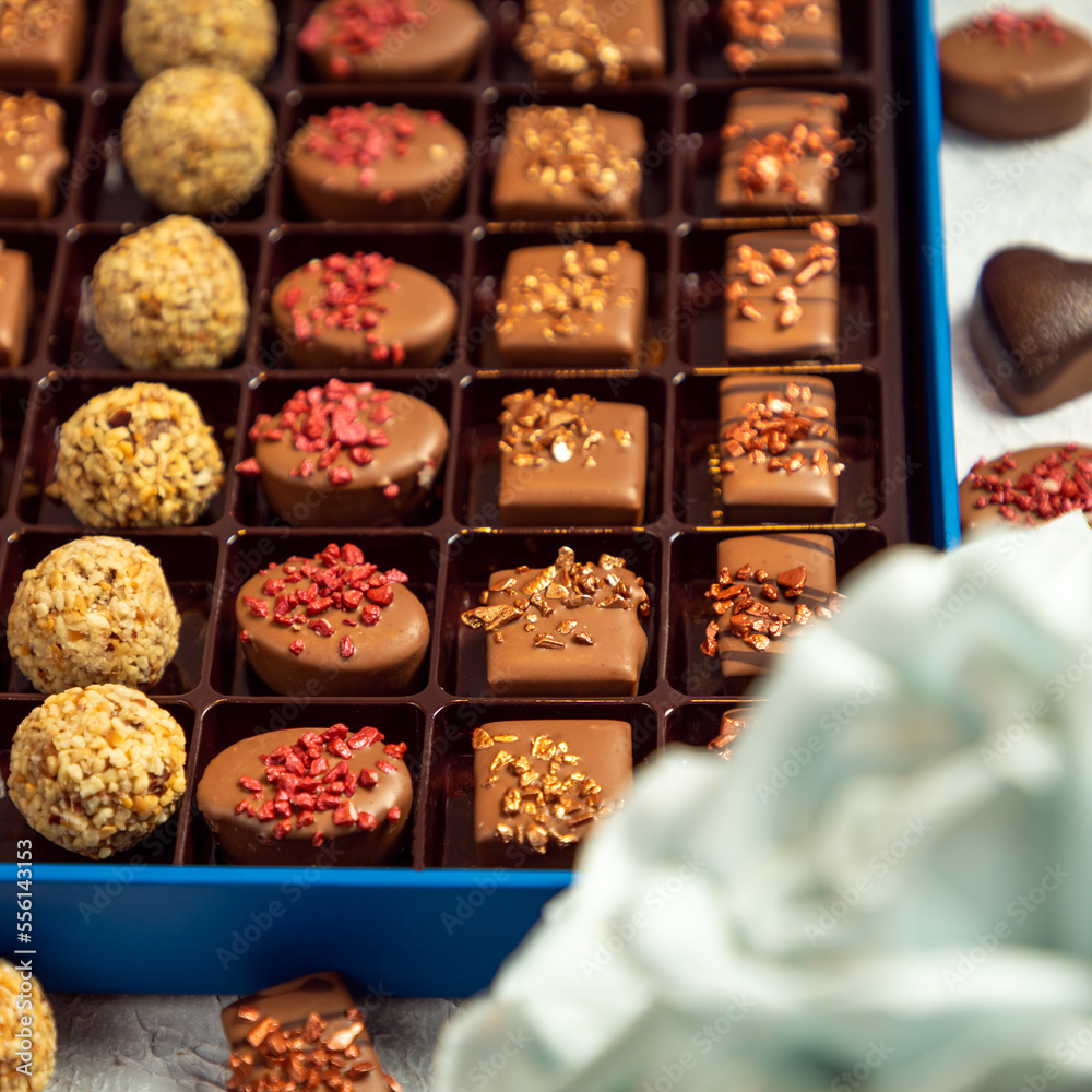 Box of chocolates top view Box of chocolates top view