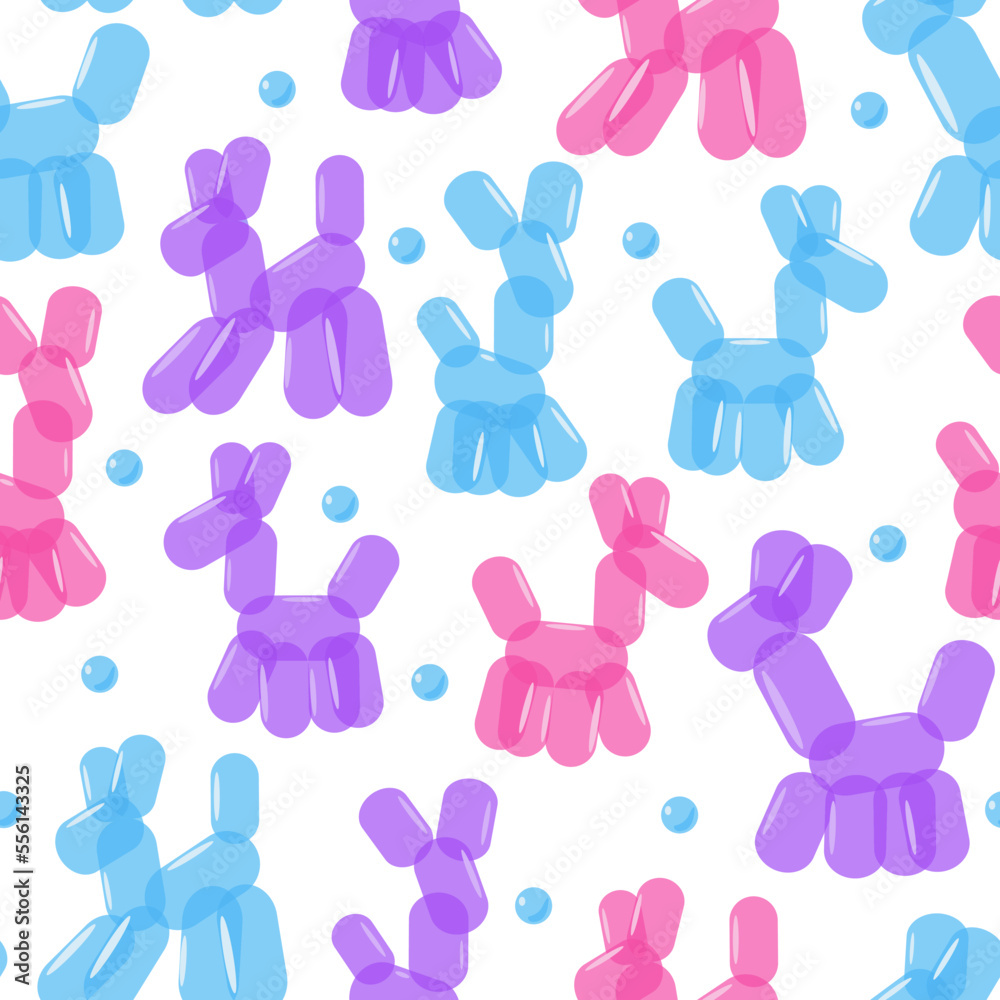 Balloon dogs vector cartoon seamless pattern background for wallpaper, wrapping, packing, and backdrop.