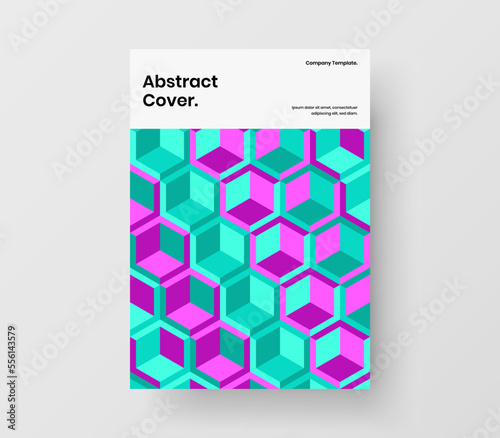 Simple corporate identity design vector illustration. Colorful geometric pattern catalog cover concept.
