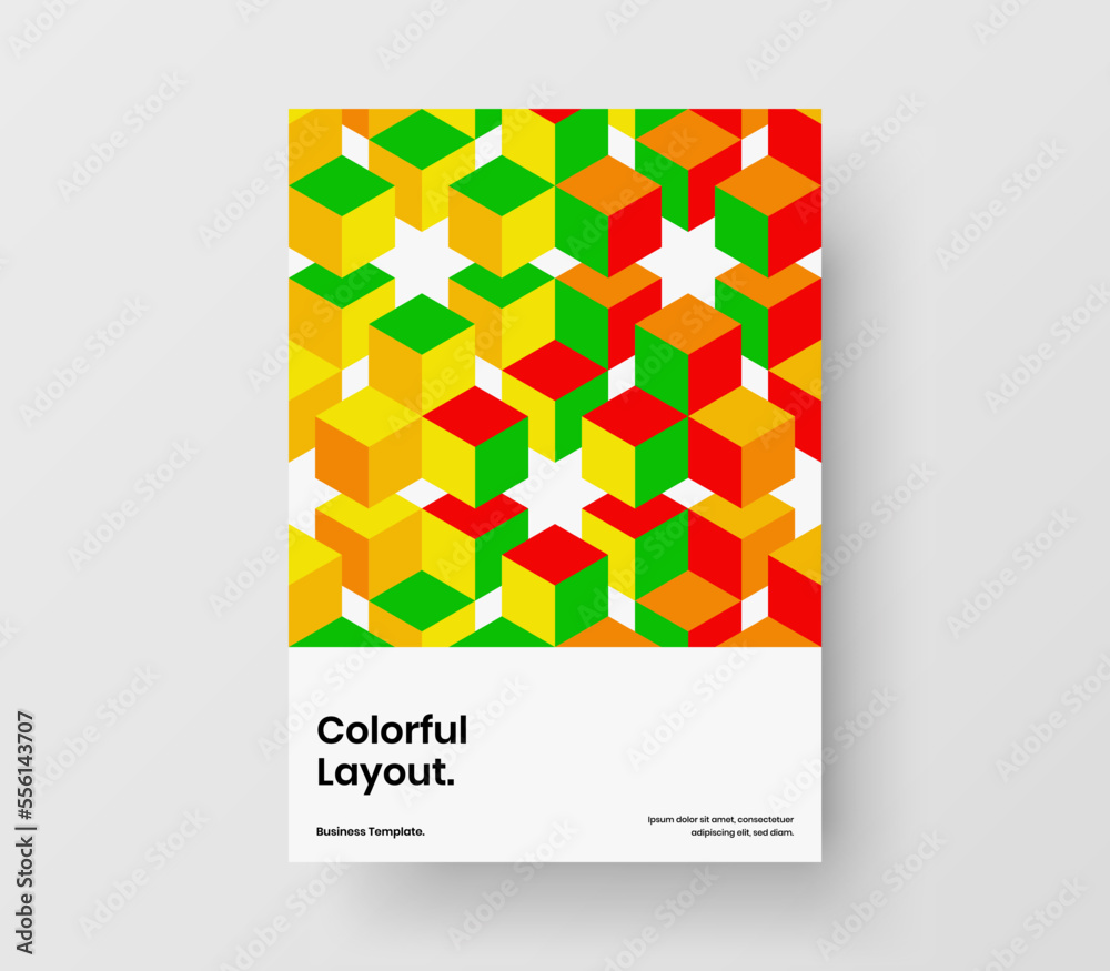 Modern corporate brochure vector design illustration. Premium geometric hexagons presentation template.