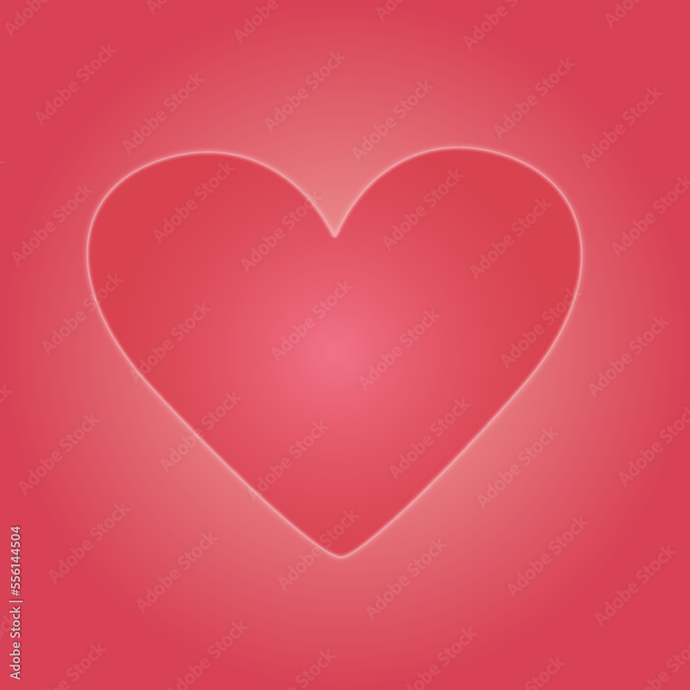 Gradient vector heart illustration, Valentine's day, love, pink, red, postcard, wallpaper, background, icon, symbol, cute, for print, textile, simple, flat