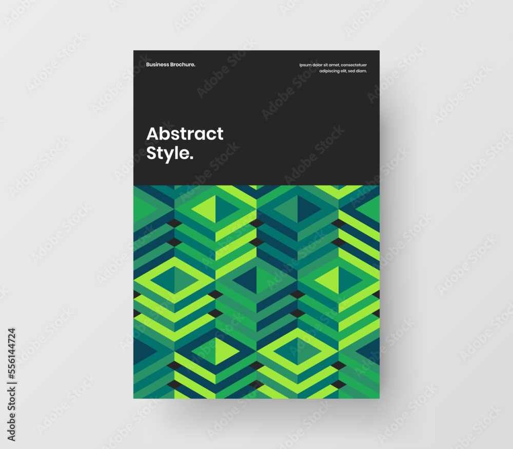 Minimalistic mosaic tiles company brochure template. Isolated cover A4 design vector illustration. Minimalistic mosaic tiles company brochure template. Isolated cover A4 design vector illustration.
