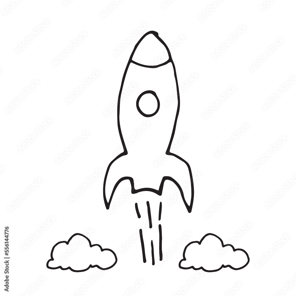 Rocket hand drawn icon design template Rocket hand drawn icon design template