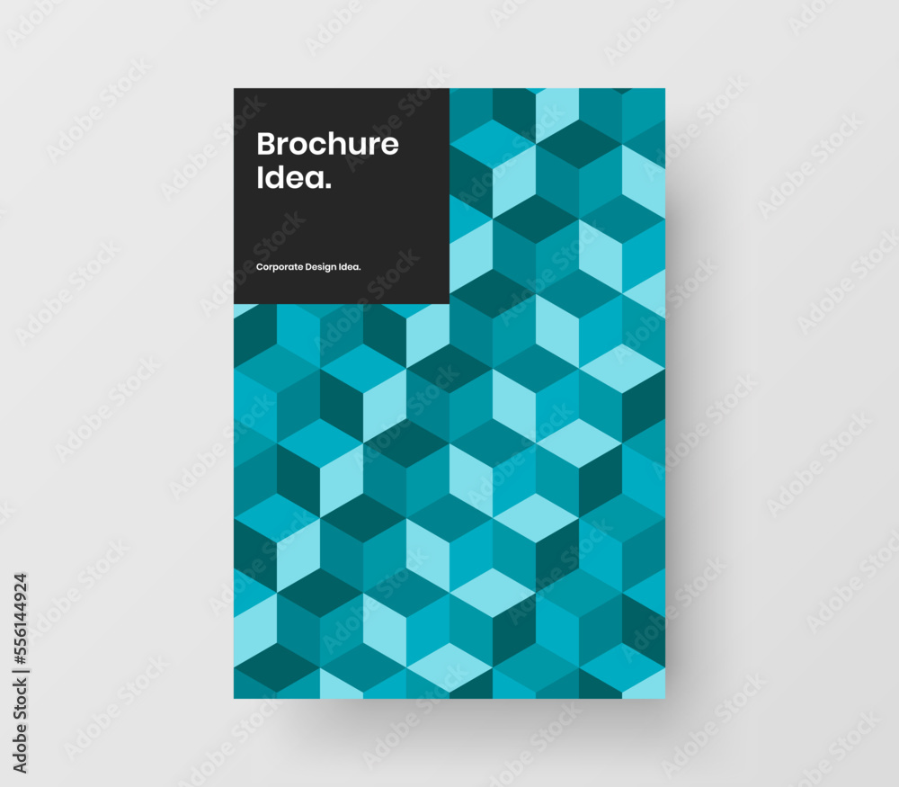 Abstract geometric pattern flyer concept. Original annual report A4 vector design template.