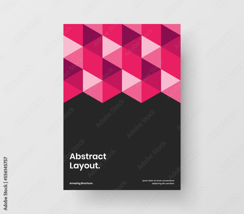 Modern mosaic shapes cover concept. Amazing handbill design vector template.