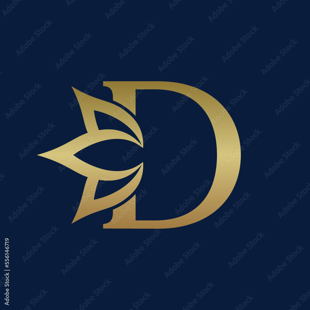 BEAUTY NATURAL CROWN BRAND LOGO DESIGN LETTER D BEAUTY NATURAL CROWN BRAND LOGO DESIGN LETTER D