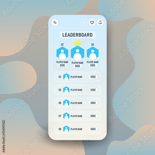 Colorful Game leaderboard with abstract background