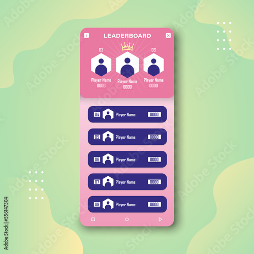 Colorful Game leaderboard with abstract background