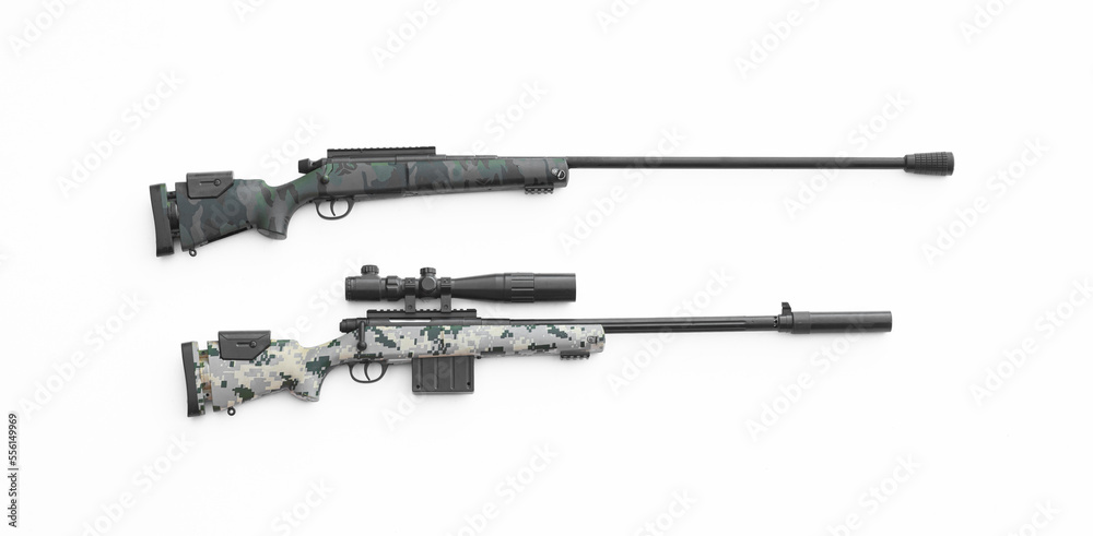 hunting rifle isolated on white background