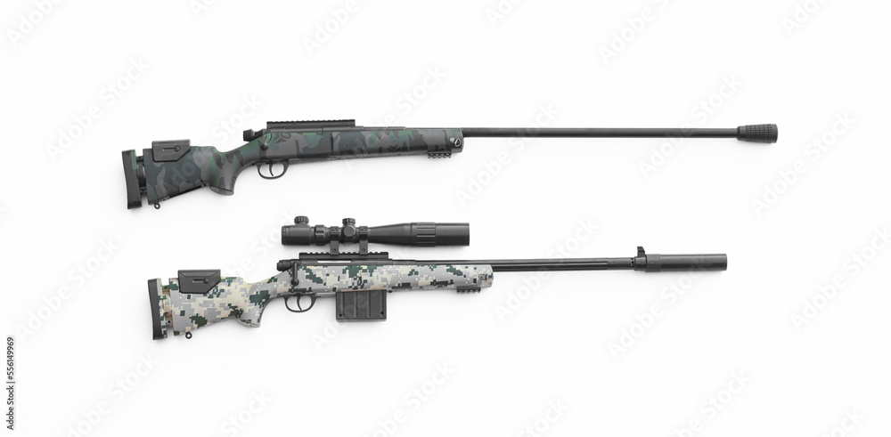 hunting rifle isolated on white background hunting rifle isolated on white background